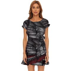 Grave Yard Dark Fantasy Trees Puff Sleeve Frill Dress by Cemarart