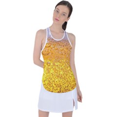 Liquid Bubble Drink Beer With Foam Texture Racer Back Mesh Tank Top by Cemarart
