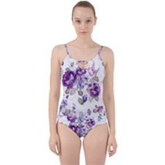 Flower-floral-design-paper-pattern-purple-watercolor-flowers-vector-material-90d2d381fc90ea7e9bf8355 Cut Out Top Tankini Set by saad11