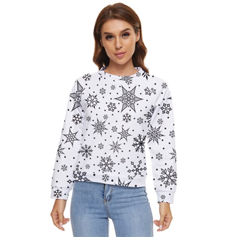 Snowflake-icon-vector-christmas-seamless-background-531ed32d02319f9f1bce1dc6587194eb Women s Long Sleeve Raglan T-shirt by saad11