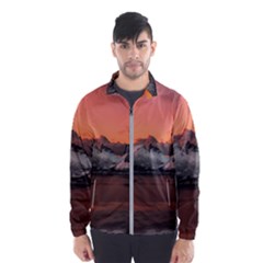 Surreal Mountain Landscape Lake Men s Windbreaker