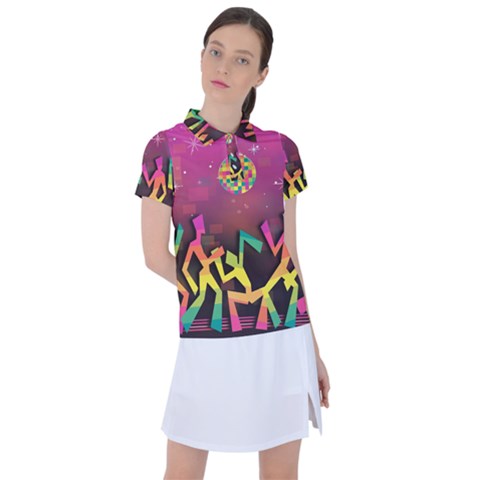 Dancing Colorful Disco Women s Polo T-shirt by Bajindul