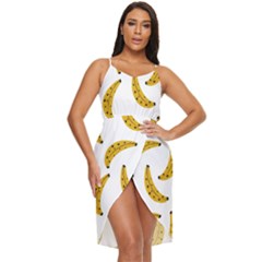 Banana Fruit Yellow Summer Tulip Hem Mini Chiffon Dress