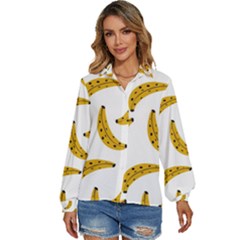 Banana Fruit Yellow Summer Women s Long Sleeve Button Up Shirt