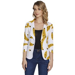 Banana Fruit Yellow Summer Women s One-button 3/4 Sleeve Short Jacket