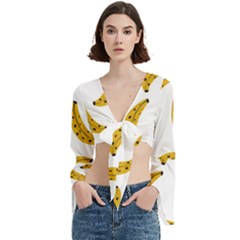 Banana Fruit Yellow Summer Trumpet Sleeve Cropped Top