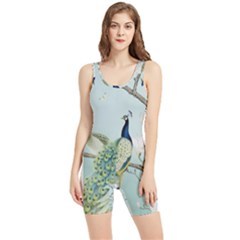 Couple Peacock Bird Spring White Blue Art Magnolia Fantasy Flower Women s Wrestling Singlet by Ndabl3x