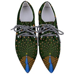 Peacock Feathers Tail Green Beautiful Bird Pointed Oxford Shoes by Ndabl3x