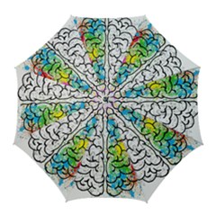 Brain Mind Psychology Idea Drawing Short Overalls Golf Umbrellas by Azkajaya