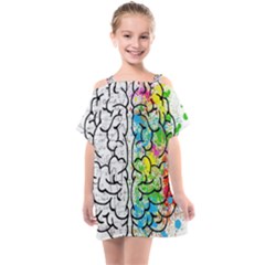 Brain Mind Psychology Idea Drawing Short Overalls Kids  One Piece Chiffon Dress