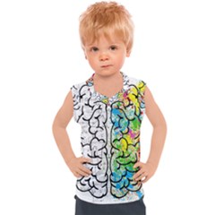 Brain Mind Psychology Idea Drawing Short Overalls Kids  Sport Tank Top