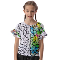 Brain Mind Psychology Idea Drawing Short Overalls Kids  Cut Out Flutter Sleeves