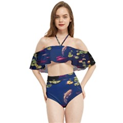 Koi Fish Carp Halter Flowy Bikini Set  by Cemarart