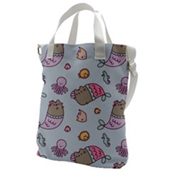 Pusheen Cat Cute Canvas Messenger Bag by Grandong