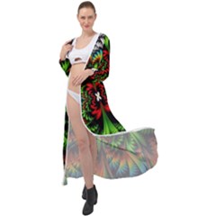 Kaleidoscopic Tropic Maxi Chiffon Beach Wrap by Grandong