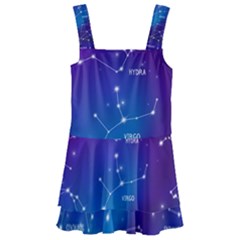 Realistic Night Sky Poster With Constellations Kids  Layered Skirt Swimsuit