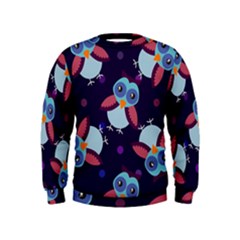 Owl Pattern Background Kids  Sweatshirt by Grandong