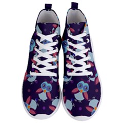 Owl Pattern Background Men s Lightweight High Top Sneakers by Grandong