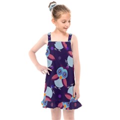 Owl Pattern Background Kids  Overall Dress