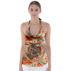 Dream Catcher Colorful Vintage Tie Back Tankini Top by Cemarart