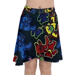 Dead Head Deadhead Grateful Dead Chiffon Wrap Front Skirt by Cemarart