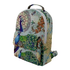 Royal Peacock Feather Art Fantasy Flap Pocket Backpack (large) by Cemarart