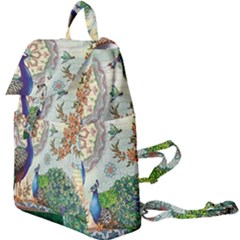 Royal Peacock Feather Art Fantasy Buckle Everyday Backpack by Cemarart