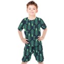 Peacock Pattern Kids  T-Shirt and Shorts Set View1