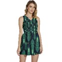 Peacock Pattern Sleeveless High Waist Mini Dress View1