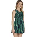 Peacock Pattern Sleeveless High Waist Mini Dress View3