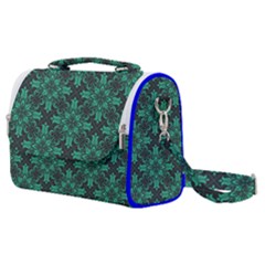 Green Damask Pattern Vintage Floral Pattern, Green Vintage Satchel Shoulder Bag by nateshop