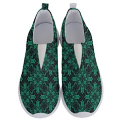 Green Damask Pattern Vintage Floral Pattern, Green Vintage No Lace Lightweight Shoes by nateshop