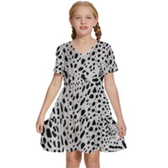 Leopard In Art, Animal, Graphic, Illusion Kids  Short Sleeve Tiered Mini Dress by nateshop