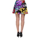 Cartoon Graffiti, Art, Black, Colorful Skater Skirt View2