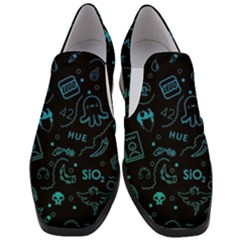 Cartoon, Skull, Dark, Dead Women Slip On Heel Loafers by nateshop