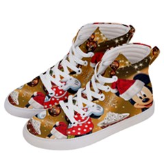 Cartoons, Disney, Merry Christmas, Minnie Women s Hi-top Skate Sneakers by nateshop