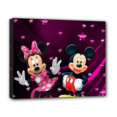 Cartoons, Disney, Mickey Mouse, Minnie Deluxe Canvas 20  X 16  (stretched) by nateshop