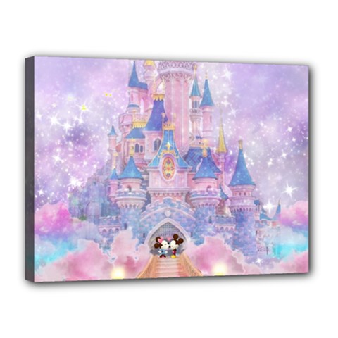 Disney Castle, Mickey And Minnie Canvas 16  X 12  (stretched)