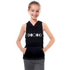 Moon Phases, Eclipse, Black Kids  Sleeveless Hoodie by nateshop