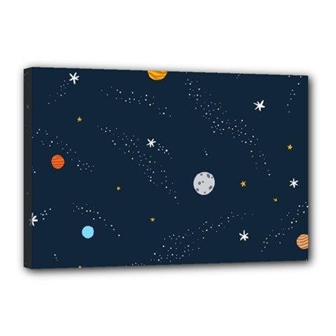 Universe Color Doodle , Art Canvas 18  X 12  (stretched) by nateshop