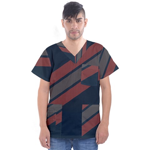 Abstract, Cool, Dark New, Pattern, Race Men s V-neck Scrub Top by nateshop