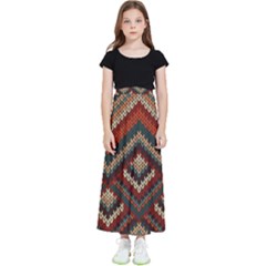 Fabric Abstract Pattern Fabric Textures, Geometric Kids  Flared Maxi Skirt by nateshop