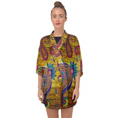 Pattern, Abstract Pattern, Colorful, Half Sleeve Chiffon Kimono by nateshop