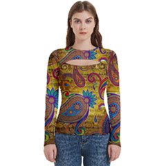 Pattern, Abstract Pattern, Colorful, Women s Cut Out Long Sleeve T-shirt by nateshop