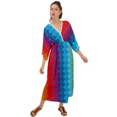 Rainbow Beautiful Seamless Pattern Grecian Style  Maxi Dress