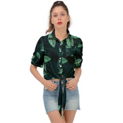 Foliage Tie Front Shirt  by HermanTelo