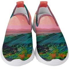 Unicorn Valley Aesthetic Clouds Landscape Mountain Nature Pop Art Surrealism Retrowave Kids  Slip On Sneakers