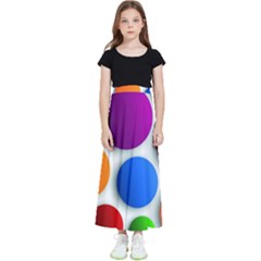 Abstract Dots Colorful Kids  Flared Maxi Skirt by nateshop