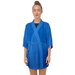 Blue Abstract, Background Pattern, Texture Half Sleeve Chiffon Kimono by nateshop