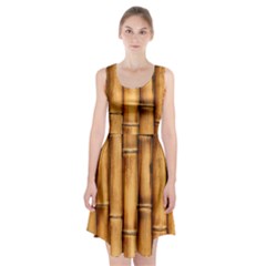Brown Bamboo Texture  Racerback Midi Dress by nateshop